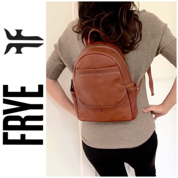 NWT FRYE genuine leather backpack cognac - Picture 2 of 7